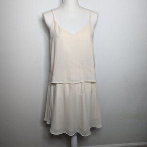 Vila Clothes Cream Flowy Mini Dress Size S